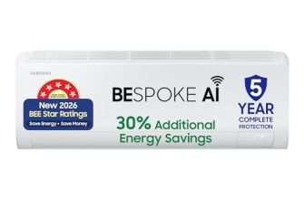 Samsung 1.5Ton 5Star,New Star rated, Bespoke AI Inverter Smart Split AC (Wifi, Energy Saving, Voice Control, Powerful Cooling, Copper, Digital Inverter, 4 Way swing, 5 Step Convertible,AR50H18D1NHNNA)