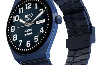 Fire-Boltt Legacy Nova Smartwatch 1.43” Slim Super AMOLED Display 466×466 Pixel Always-On Display Bluetooth Calling, Wireless Charging, Health Tracker for Men & Women Midnight Sapphire