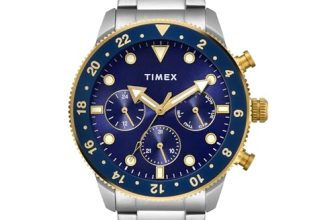 TIMEX Analog Watch for Man with Blue Round Dial & Silver Stainless Steel Bracelet Band Water Resistant Men’s Wrist Watches – TWEG272SMU09