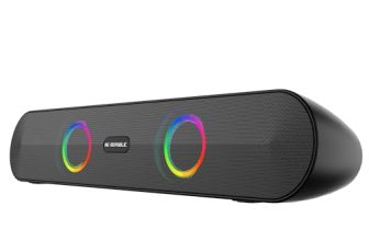 Nu Republic Partybox 165 with 10 Hrs Playtime, Dual 52mm Dynamic Driver, Mic for Receiving Calls, 16 W Bluetooth Soundbar (Black, 2.0 Channel)