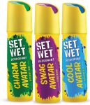SET WET Cool, Charm & Swag Avatar Deodorant & Body Spray Perfume For Men,Pack of 3 Deodorant Spray  –  For Men(540 ml, Pack of 3)