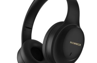 HAMMER Vibe ENC Bluetooth Headphone, 40mm Driver, Dual Pairing, 50hrs Playtime, Voice Assistant, BT V5.4, Game Mode, Soft Cushions, Lightweight Headphones for Music, Gaming and Calls (Black)