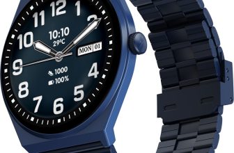 Fire-Boltt Legacy Nova 1.43 inch Ultra Slim AMOLED Wireless Charging Rotating Crown BT Call Smartwatch(Midnight Sapphire Strap, Free Size)