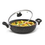 Signoraware Perfecto 6 Coating Non Stick Kadhai 28cm | Gas & Induction Compatible | Low-Oil Cooking | Ergonomically Designed | Ideal for Frying, Sauteing or Preparing Rich Curries (2.5 LTR | Steel)