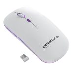 amazon basics Rechargeable Wireless Mouse with RGB LED Backlit 1600 DPI Ergonomic Mouse for Laptop, PC