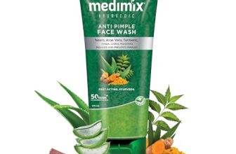 Medimix Ayurvedic Anti Pimple Face Wash 175ml | With Neem, Aloe Vera, and Turmeric | Helps reduce & prevent pimples | Natural | Herbal | Paraben-free | Soap-free | SLES-Free