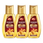 Dabur Almond Hair Oil – 870ml (290ml x 3) | Provides Damage Protection | Non Sticky Formula | For Soft & Shiny Hair | With Almonds, Keratin Protein, Soya Protein & 10X Vitamin E