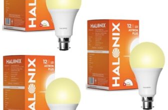 Halonix 12W LED Light Bulb | Yellow (3000K) |Pack of 2|Energy Efficient| 4kv Surge Protection | High Lumens per watt, B22