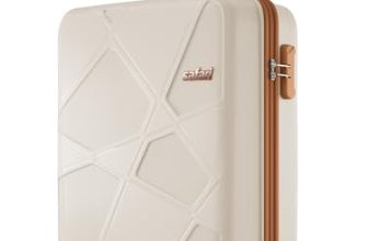 Safari Pentagon Pro 8 Wheels 55cm Cabin Size Trolley Bag, Hard Case Polypropylene, 360º Wheeling Small Carry-on Luggage, Suitcase for Travel, Trolley Bags for Travel, Luxury Beige