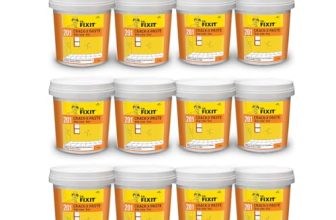 DR. FIXIT 201 Crack X Paste-1Kg, Ready to Use Filler for Internal & External Surface Cracks on Roofs, Walls – Flexible Putty With Excellent Bonding – Pack of 12, Acrylic