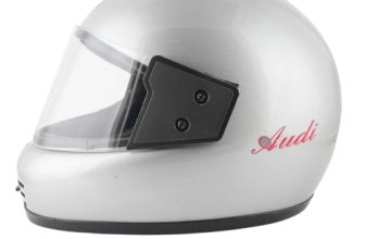 Sage Square Audi Full Face Clear Visor Helmet | ISI Certified | High Standard Safety | Extra Comfort & Stylish (XLarge, Silver Glossy)