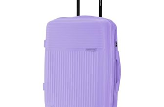 Nasher Miles Krabi Expander Hard-Sided Polypropylene Cabin Luggage 20 inch | 55cm | 8 Wheels Small Trolley Bag for Travel | Suitcase (Pastel Purple)
