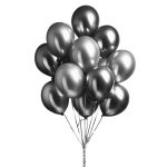 Just Party Chrome Metallic Balloons – Pack of 100 (Dark Grey)