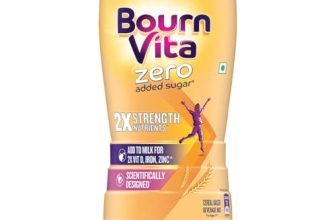 Bournvita Zero Added Sugar Nutrition Drink, 500g Jar | No Added Sugar, No Added Preservatives | 19 Essential Nutrients for Strength