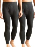 LUX PARKER Men’s Pack of 2 Black Premium Thermal Trouser(Size:90cm)