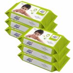 Little Angel Gentle Soft Cleansing Baby Wipes 432 Count with Aloevera & Vitamin E, Combo pack of 6, 72 count/Pack