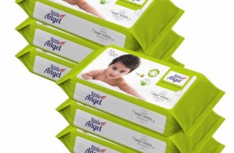 Little Angel Gentle Soft Cleansing Baby Wipes 432 Count with Aloevera & Vitamin E, Combo pack of 6, 72 count/Pack