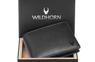 WildHorn Wallet for Men Leather Original, Mens Wallet, Leather Wallets for Men Stylish, Bi-Fold Wallets for Man, 9 Card Slots, Secret Card Slots, Coin Pocket, Gift for Mens (Black)