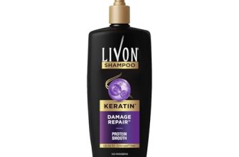 Livon Keratin Shampoo for Women & Men | Repairs Damaged Hair | Smooth & 5x Stronger Hair | No Parabens | 650ml