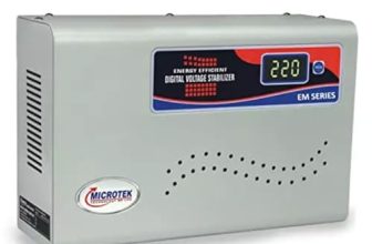 MICROTEK EM4160 Automatic Voltage Digital Display Wall Mounted Stabilizer (160V-285V) for AC Air Conditioner Upto 1.5 Ton (Metallic Grey)