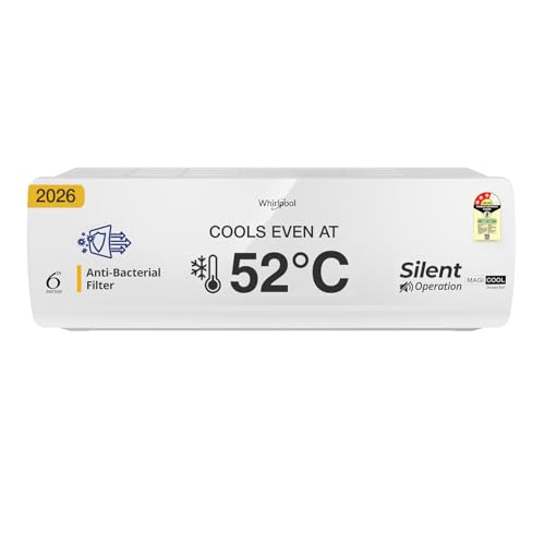Whirlpool 1.5 Ton 3 Star, New star rated, Magicool Inverter Split AC (MAGICOOL 15T 3S INV CNV S6K2PP0, Copper, Convertible 4-in-1 Cooling Mode, HD Filter White)