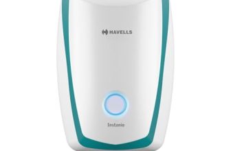 Havells Instanio 3L Instant Water Heater(Geyser)| Temp. Sensing LED Indicator| Rust & Shock Proof Body| ISI Marked|Warranty: 5 year on Inner Tank| High Rise Compatible (White Blue)