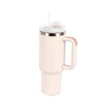 KRUFA 40 OZ Tumbler with Handle and Straw H2.0 FlowState Stainless Steel Vacuum Insulated Tumbler with Lid and Straw for Water, Iced Tea or Coffee, Smoothie and More?Rose Quartz?