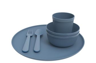 All Time Plastic Microwave Safe Unbreakable Round Dinner Set of 6 | Picnic Set | Dinnerware | BPA Free | Food Grade Safe | Kitchenware | Blue Color