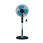 V-Guard Esfera 3 Blade Pedestal Fan With Remote Control | Three Fan Speed Modes | 1300 RPM Motor | 2-Year Warranty | 55 W | Blue Black | 40 cm (400mm)