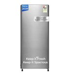 Haier 190L 2 Star Direct Cool Single Door Refrigerator | Toughened Glass Shelves | Fast Ice Making in Just 60 minutes | Large Veg Box| Easy Clean Back (HED-202TMSA-N, Moon Silver)