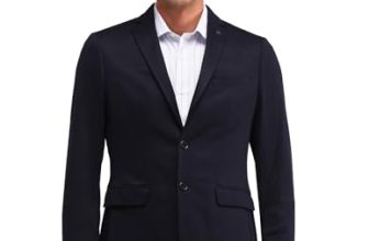 Arrow Men’s Blue Chevron Notch Collar Long Sleeve Formal Polyester Slim Fit Blazer (ARAIBZ5069_Blue_40)