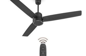 Havells FAB BLDC Ceiling Fan 1200mm (Made In India), 380 RPM, Savings Upto 65%, Reverse Rotation, 4 Modes (Boost,Sleep,Breeze,Mop), Low Wattage 30W, Low Noise, Air Flow:225 CMM, 3Y Warranty, Black