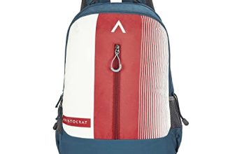 Aristocrat Apex Casual 4 Compartment Backpack 34L With Rain Cover, With Quick Access Front Pocket, Bottle Holder with Loop & Stationery Pouch | Red | Apex