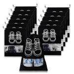 BTfash Shoe Bag for Travel & Storage|Water-Resistant Shoe Organizer for Men & Women|Foldable Shoe Cover for Luggage & Closet |Travel Accessories for Footwear Protection (Black, Pack of – 12)
