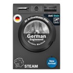 Bosch 8 kg 5 Star Front Load Fully-Automatic Washing Machine, AI ActiveWater,15 Wash Programs, Removes 99.9% Germs with Steam, No Tangle or Wrinkle, Zero Vibration, Black/Grey, WAJ2826CIN