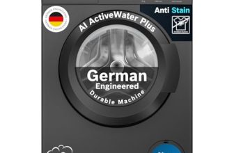 Bosch 8 kg 5 Star Front Load Fully-Automatic Washing Machine, AI ActiveWater,15 Wash Programs, Removes 99.9% Germs with Steam, No Tangle or Wrinkle, Zero Vibration, Black/Grey, WAJ2826CIN
