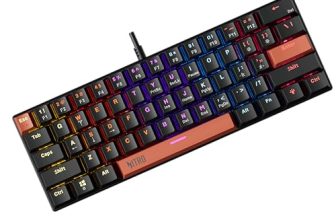 acer Nitro X Wired Mechanical Gaming Keyboard | 61 Keys | Red Switches | 17-Mode Rainbow Backlight | 50M Keystroke Life | 22-Key Anti-Ghosting | Double Injection Keycaps | Compact 60% Layout