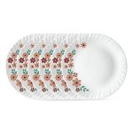 Larah by BOROSIL Ayana 6 Pcs Opalware Plate Set (Dia – 10 inch), White
