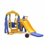 Amazon Brand – Solimo 3-in-1 Garden Castle Slide & Swing for Indoor & Outdoor Use | for Kids 2-8 Years Old | Safe & Fun | Ideal for Boys & Girls | Toy for Kids | Easy Assembly, Multicolor