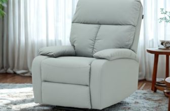 Royaloak Evelyn Leatherette Recliner Single Seater | Pet-Friendly & Scratch-Resistant Fabric | High Backrest with Tufted Design | Pillow Armrest | Manual Reclining Chair with Metal Frame Support