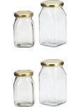 Somil Multipurpose Glass Jars | Pack of 4, 200 ml | Food-Grade, For Organizing Kitchen & Home