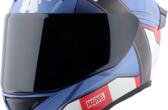 VEGA Bolt Marvel Captain America Motorbike Helmet(Dull Blue Red White)