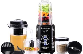 Wonderchef Nutri Blend Smart CKM Automatic Mixer Grinder with Dual Pulse Function|22000 RPM|100% Full Copper Motor|4 Unbreakable Jars|500 W|2 Years Warranty|Recipe book by Chef Sanjeev Kapoor| Black