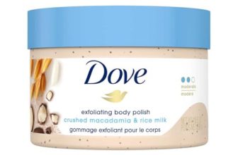 Dove Exfoliating Body Polish| Body Scrub |Deeply Nourishing Crushed Macadamia and Rice Milk |Moisturises & Brightens Skin | Sulphate Free|298gm