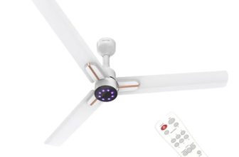 Polycab Wizzy Neo LED 2.0 1200mm BLDC Ceiling Fan with remote| BEE 5 Star Rated, Higher Air Delivery| LED Indicator,Sleep and Breeze Mode,Free Installation |3 Years Warranty【Matt White Rosegold】