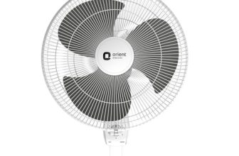 Orient Electric Wall 97 | High Speed Wall Fan for Home | 100% Copper Motor | 90 Degree Oscillation with Tilt Mechanism | 3 Speed Pull Cord | Thermal Overload Protection | Military Grade Guard | Grey
