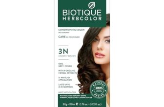 Biotique Herbcolor Conditioning Hair Colour l Ammonia Free Hair Color l 9 Organic Herbal Extracts l Natural and Healthy Shine l 50g + 110ml| Darkest Brown 3N (Pack of 1)
