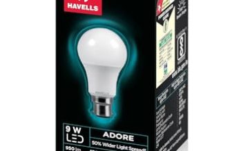 Havells 9w LED Bulb for Home & Office |B22 LED Bulb Base |Cool Day White Light (6500K) |4Kv Surge Protection |High Voltage Protection |Eco Friendly Energy Efficient | Pack of 1