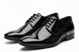 LEE CATER Premium Oxford Class DesPatent Leatherette Shining Jet Black Slip On For Men(Black , 9)