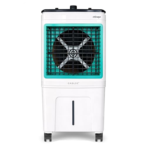 Cadlec StormAir 100L Desert Air Cooler, High Speed Fan with Powerful Air Throw, Inverter Compatible, Anti-Bacteria Honeycomb Pad, Ice Chamber with Glass Top, 3 Year Warranty | White